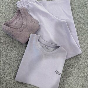 Zara Heathered Purple Top 3 piece set